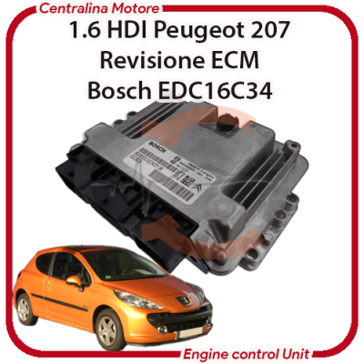 Centralina Motore Peugeot 207 1.6 HDI 9HV/9H01 / DV6TED4B Bosch EDC16C34