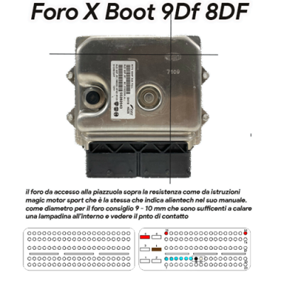 Pinut e schema centralina motore Magneti Marelli 9DF