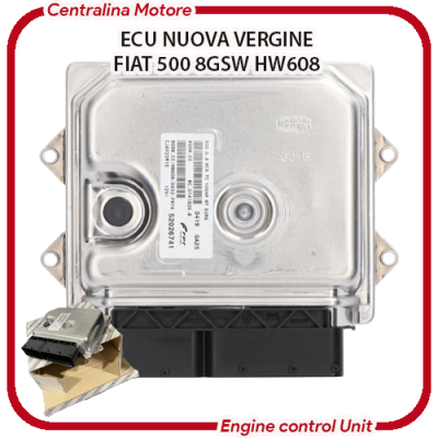 Centralina motore Fiat 500 nuova Magneti Marelli 8GSW-HW608 plug  and  play