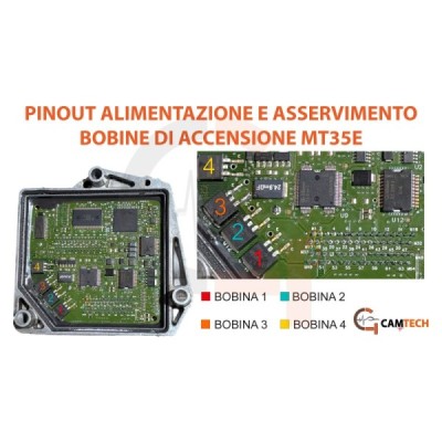 MT35E Pinout alimentazione e asservimento bobine di accensione